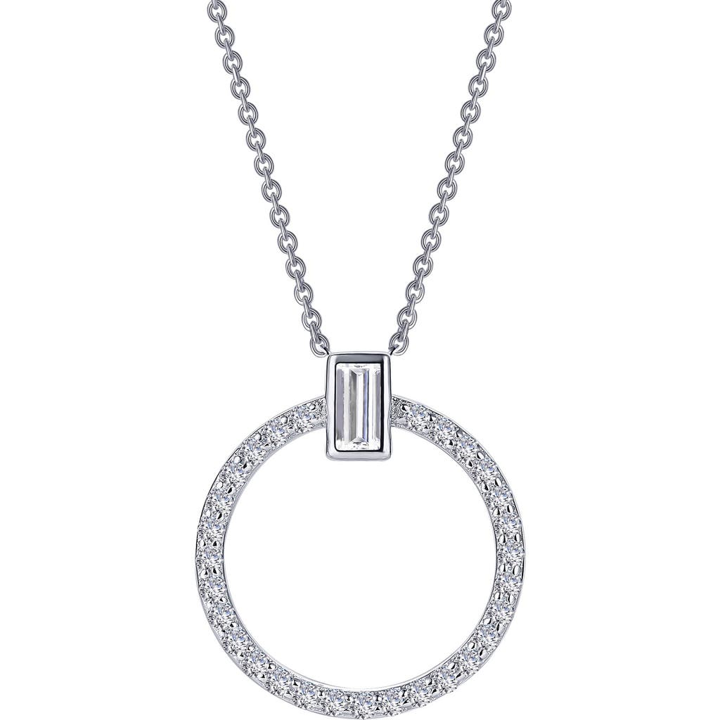 Lafonn Simulated Diamond Open Circle Pendant Necklace In White