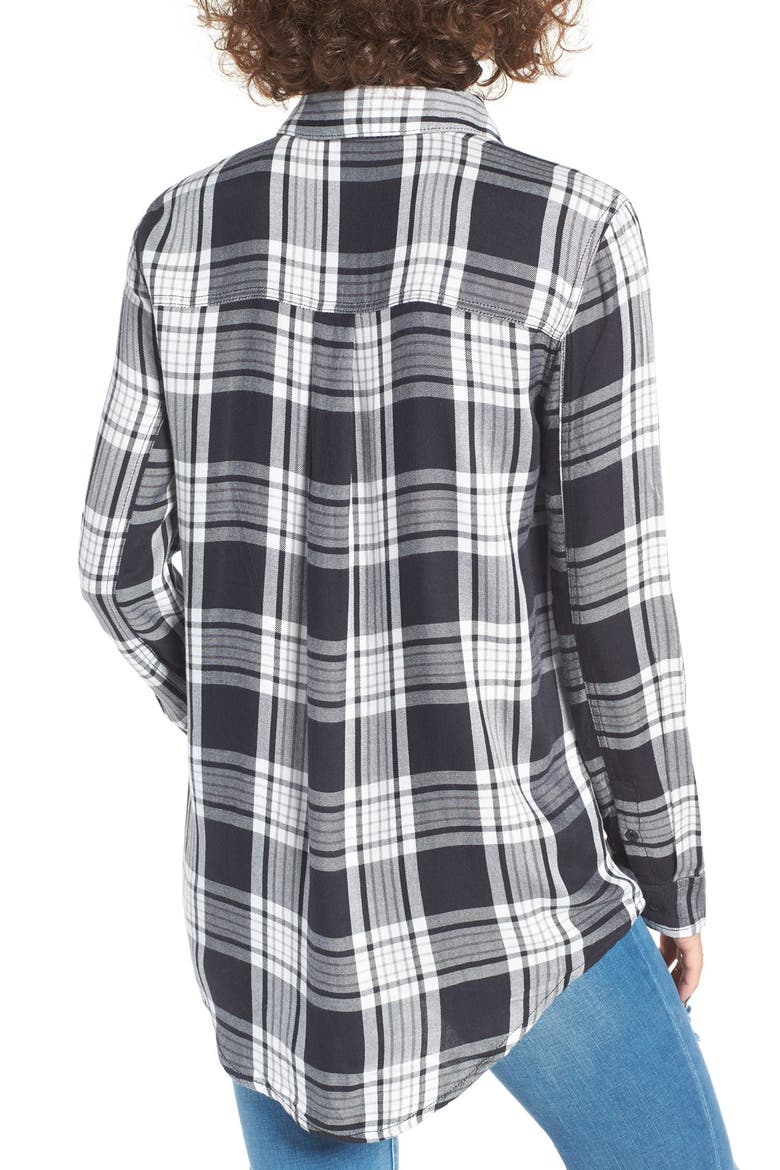 Plaid Tunic Shirt, Alternate, color, BLACK JEN PLAID