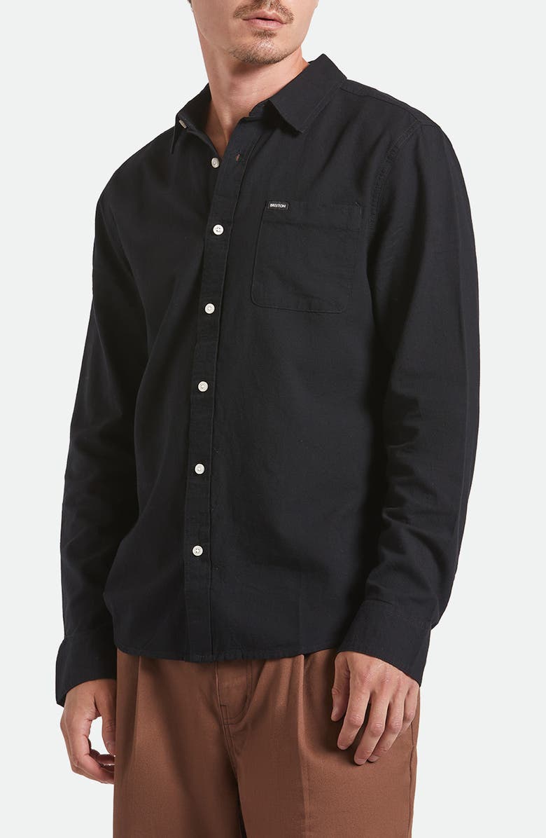 Brixton Charter Cotton Button-Up Shirt, Alternate, color, Black