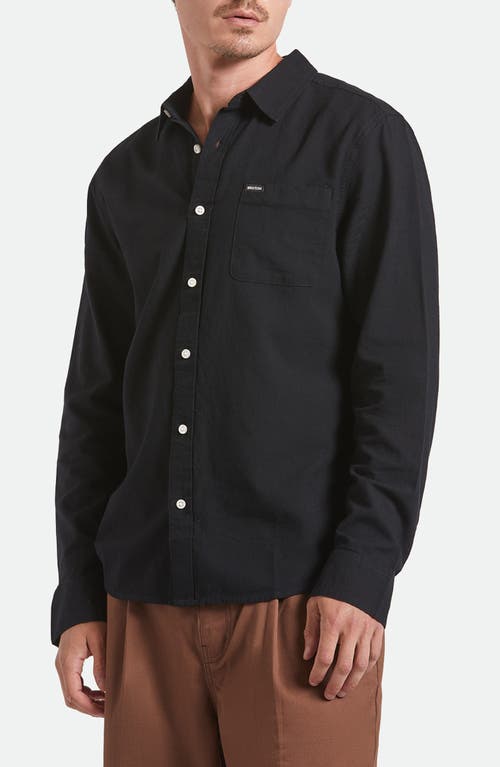 Brixton Charter Cotton Button-up Shirt In Black