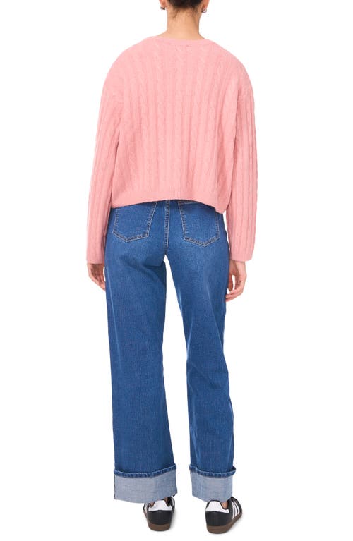 1.state Mixed Stitch Crewneck Sweater In Rosette