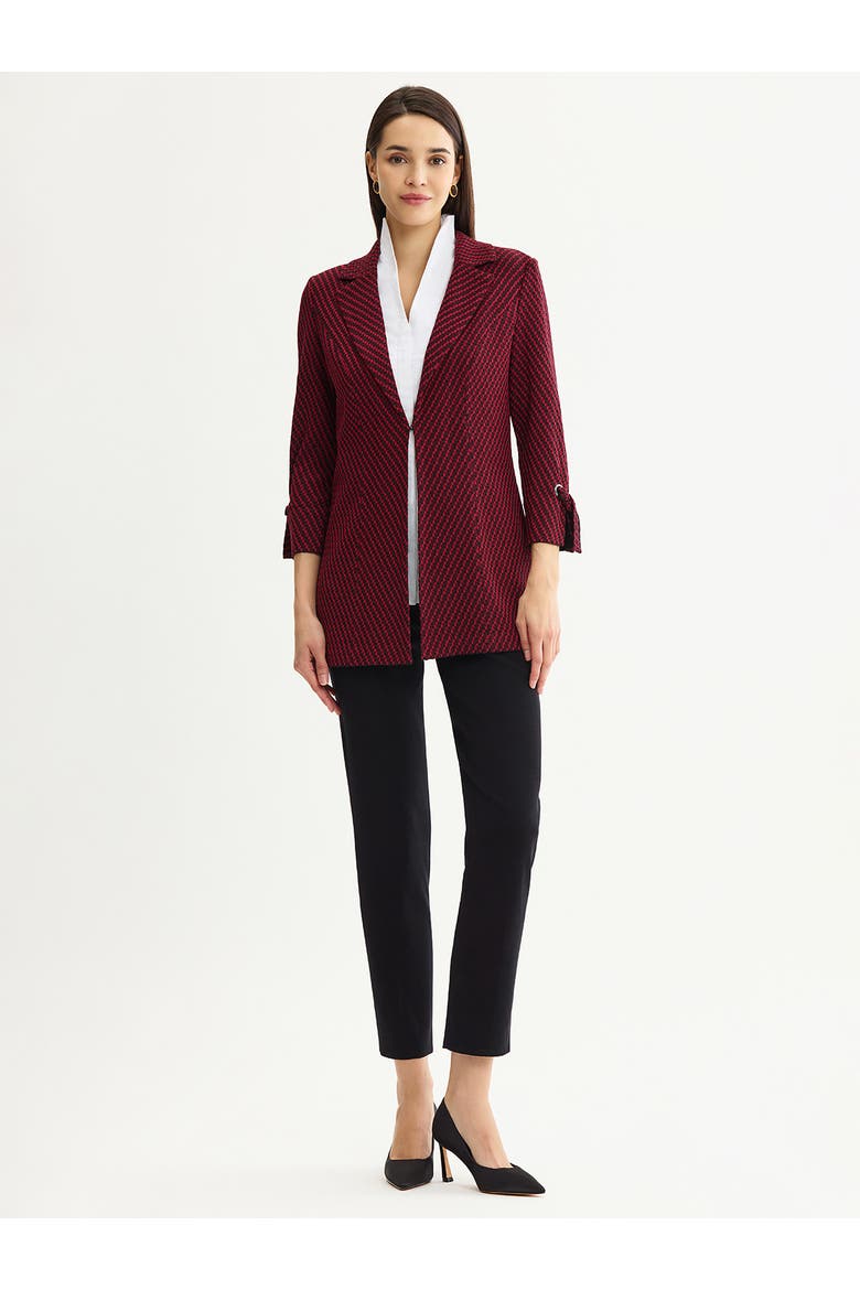 Tailored Tie Cuff Knit Jacket, Alternate, color, Scarlet Red/Black