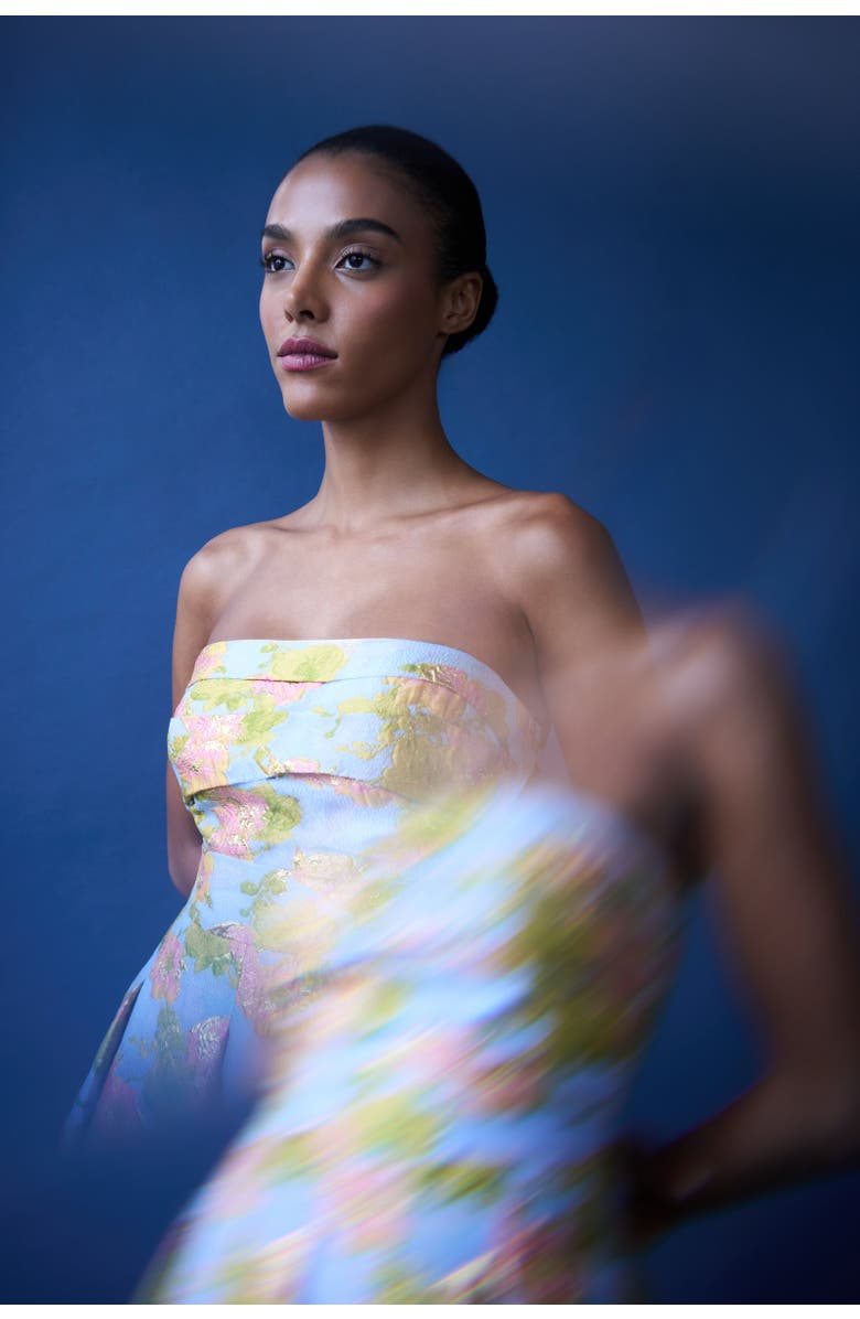 Theia Leia Jacquard Dress, Alternate, color, Serenity Blue