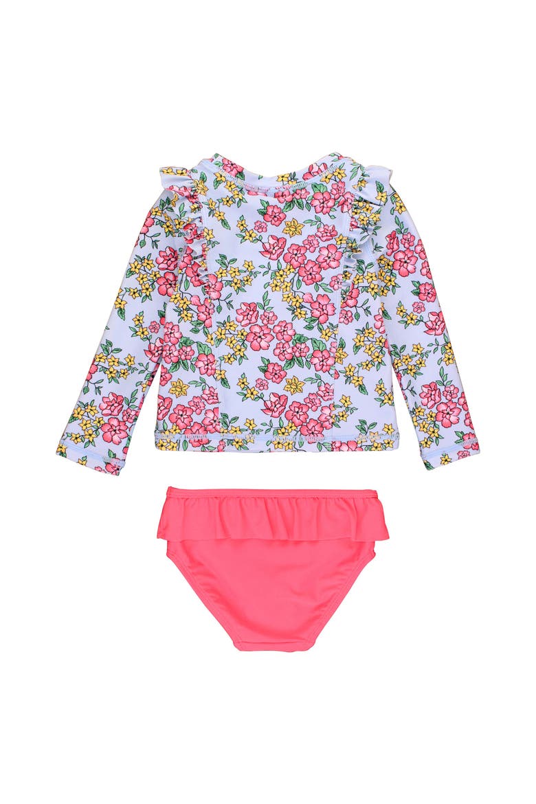 Baby Girls Princess Seam Ruffle Rash Guard 2-Piece, Alternate, color, Cheerful Blossoms
