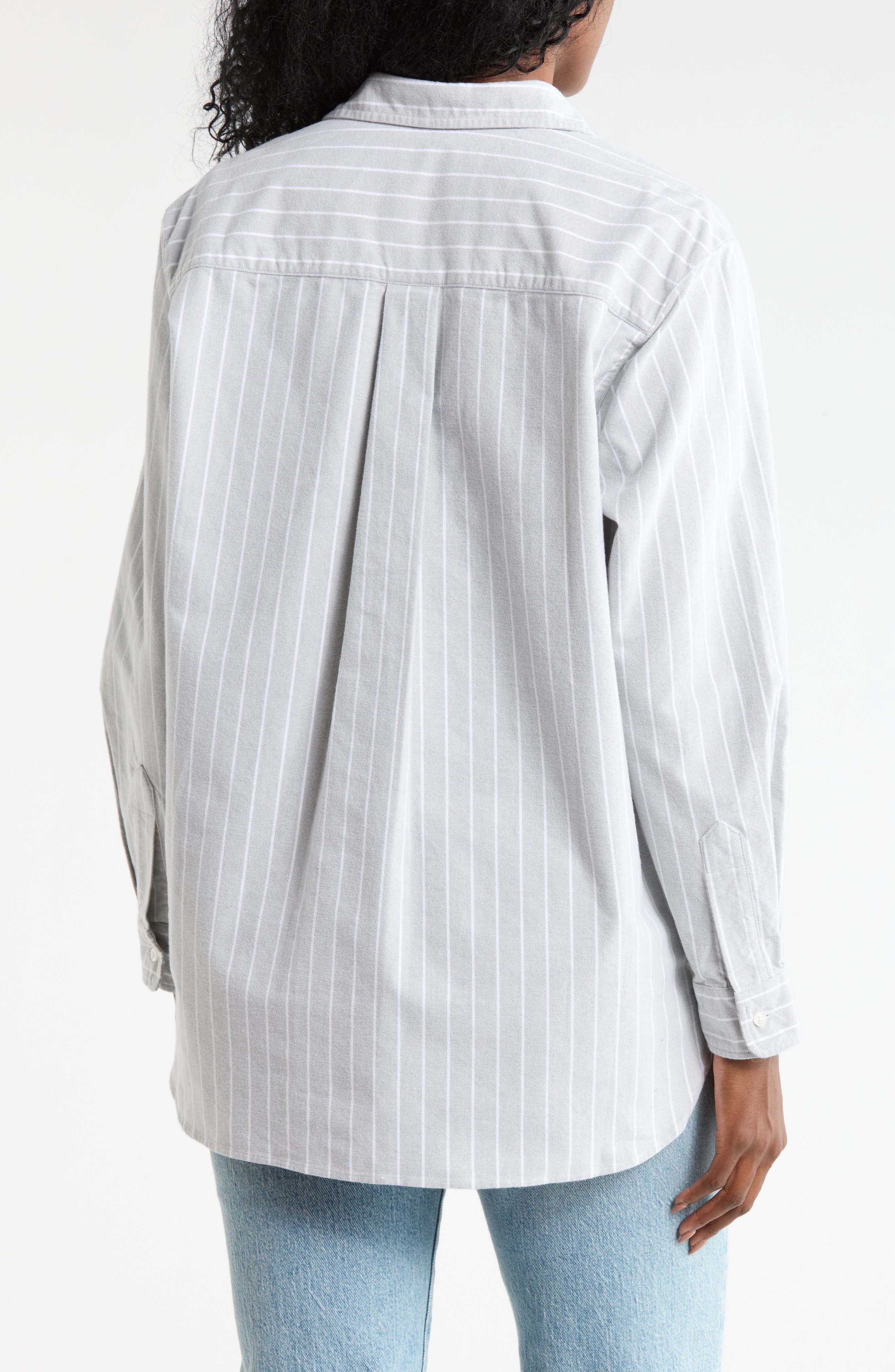 Stripe Cotton Button-Up Shirt - image 2