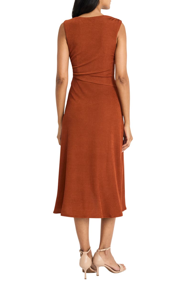 Maggy London Gathered High-Low Dress, Alternate, color, Rust