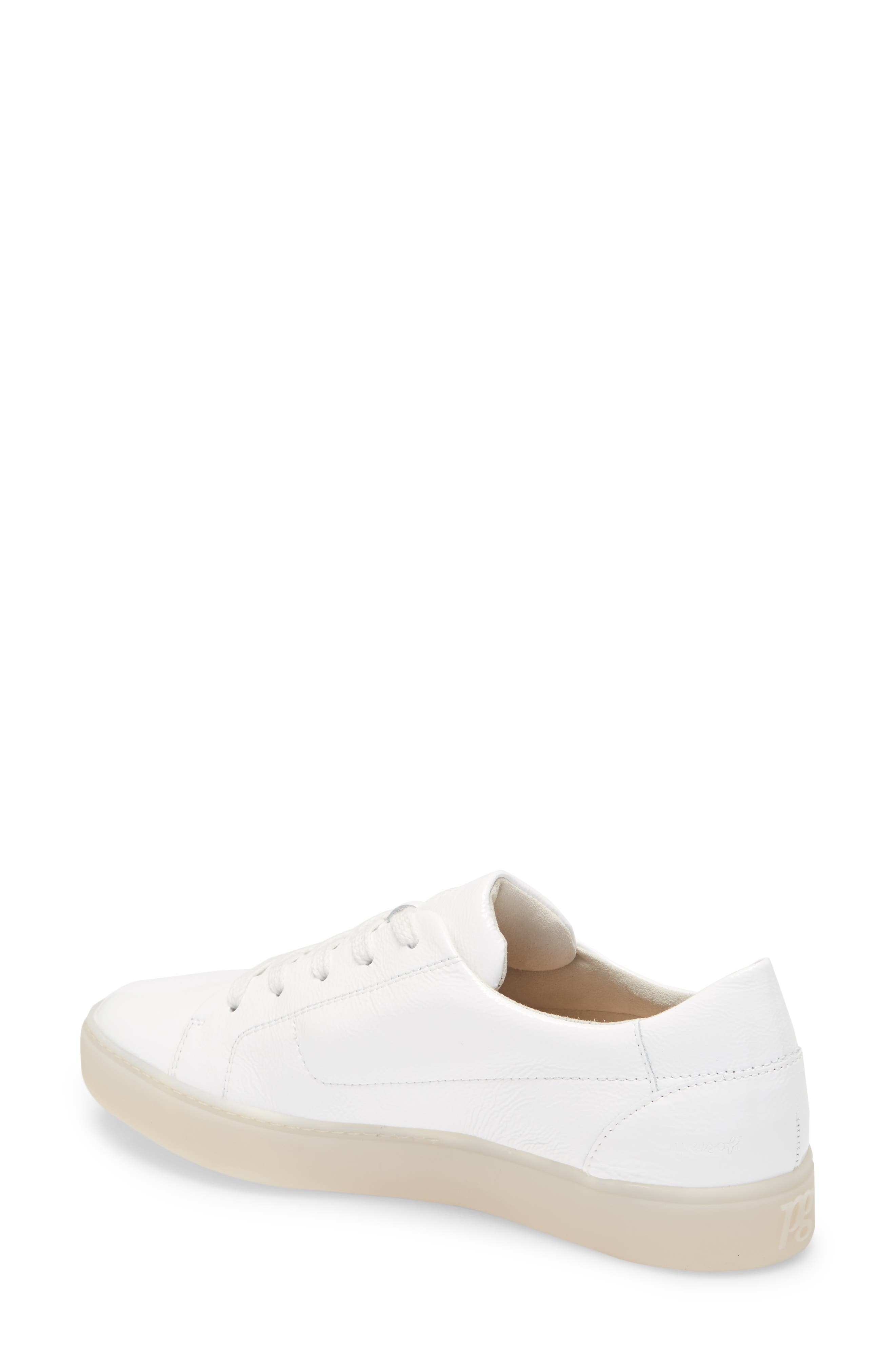 Carla Lace-Up Sneaker, Alternate, color, WHITE CRINKLED PATENT