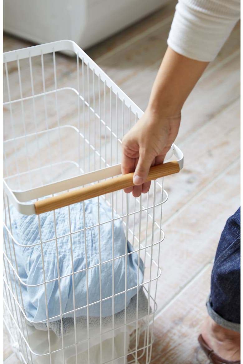 Slim Rolling Laundry Hamper, Alternate, color, WHITE