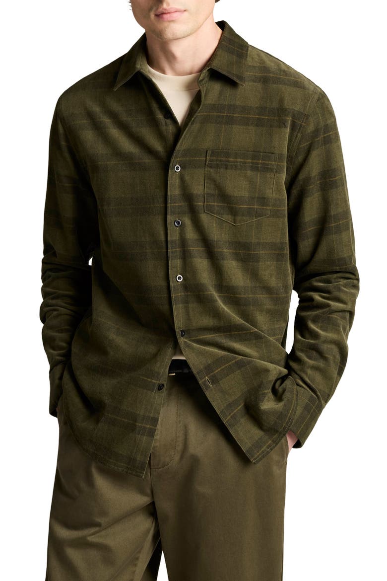 Hamilton Plaid Corduroy Shirt, Main, color, NIGHT LEAF COMBO