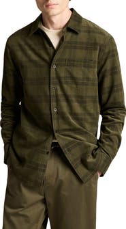 Vince Hamilton Plaid Corduroy Shirt