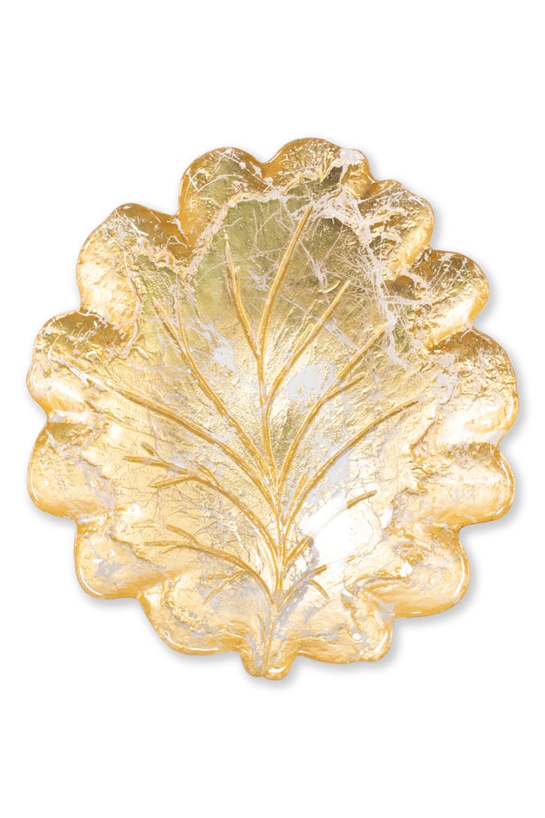 Moon Glass Leaf Salad Plate, Main, color, GOLD