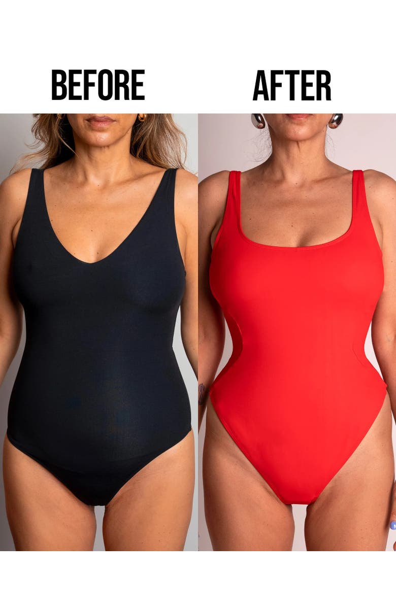 TA3 Mega Sculpting Scoop Neck High Cut One-Piece Swimsuit, Alternate, color, Red