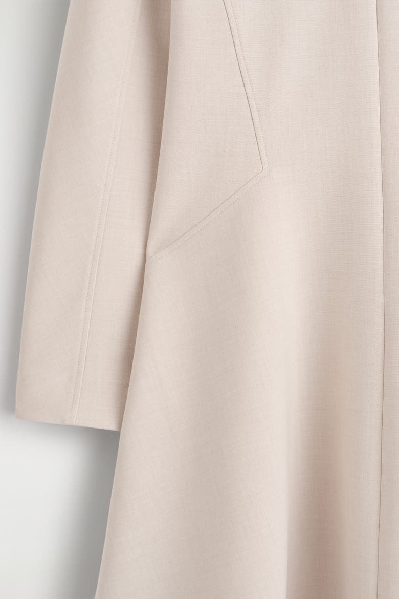 Tailored V-Neck Mini Dress, Alternate, color, BEIGE