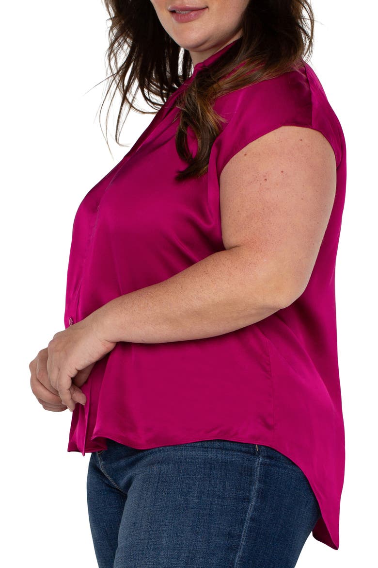 Dolman Sleeve Satin Shirt, Alternate, color, FUCHSIA KISS