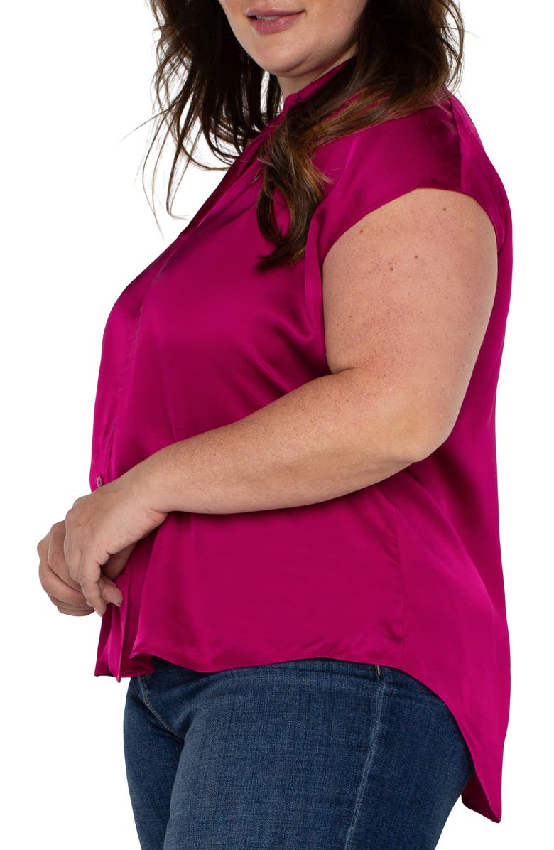 Liverpool Los Angeles Dolman Sleeve Satin Shirt, Alternate, color, Fuchsia Kiss