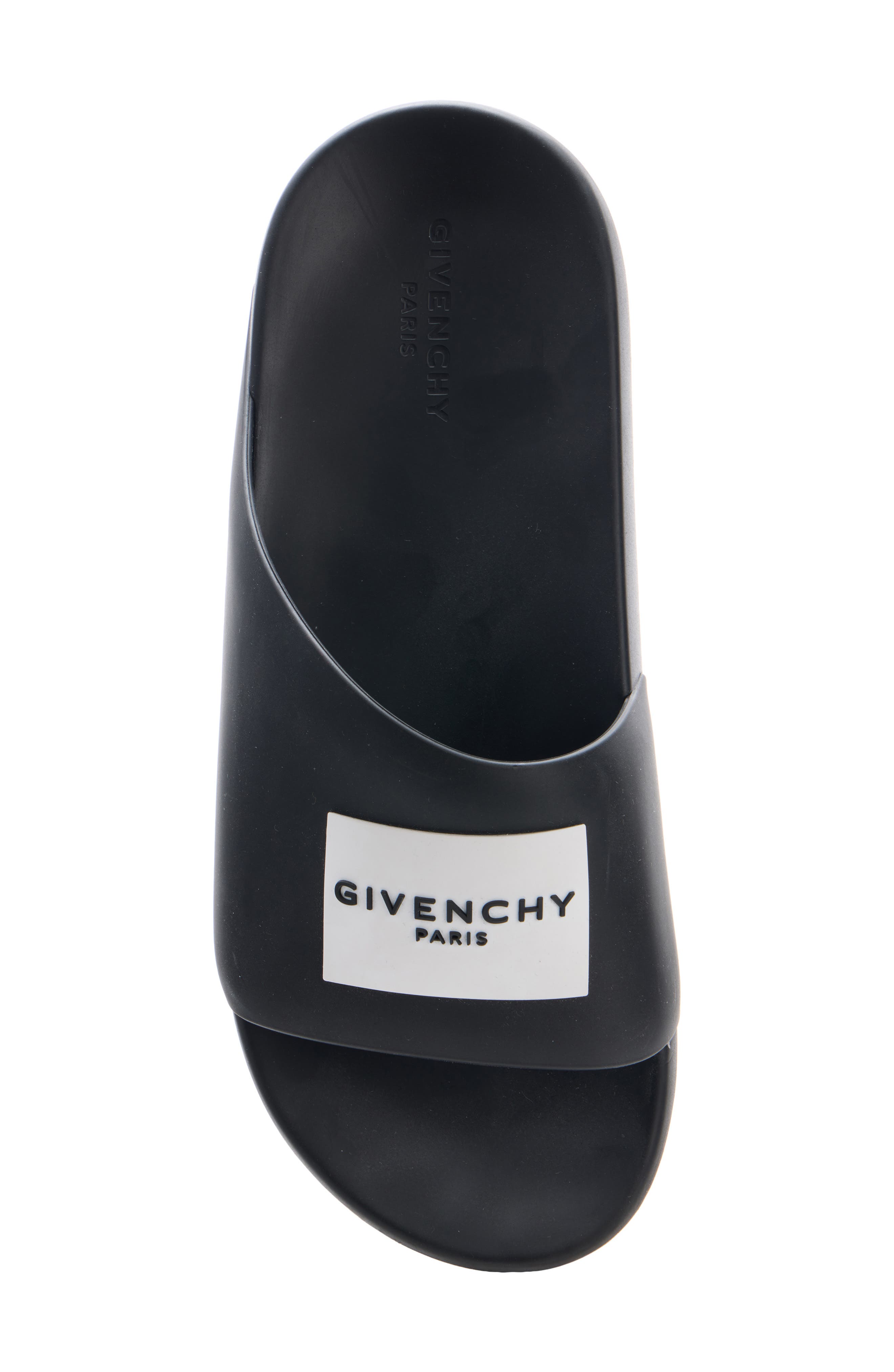 Givenchy Label Slide Sandal, Alternate, color, Black