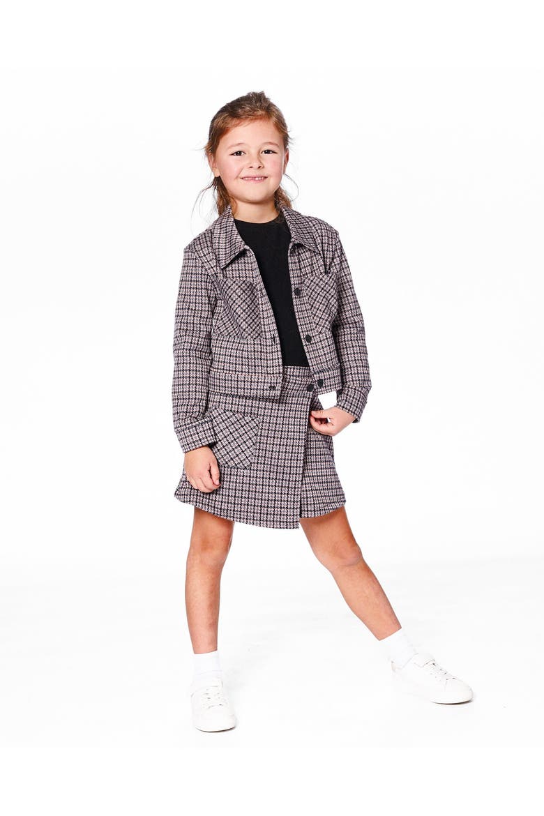 Jacquard Knit Jacket with Houndstooth, Alternate, color, Black and Houndstooth