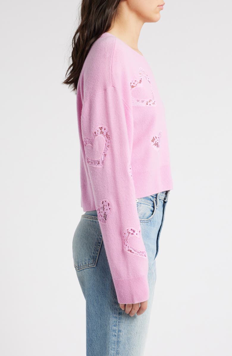 LoveShackFancy Parson Heartfelt Wool & Cashmere Sweater, Alternate, color, 