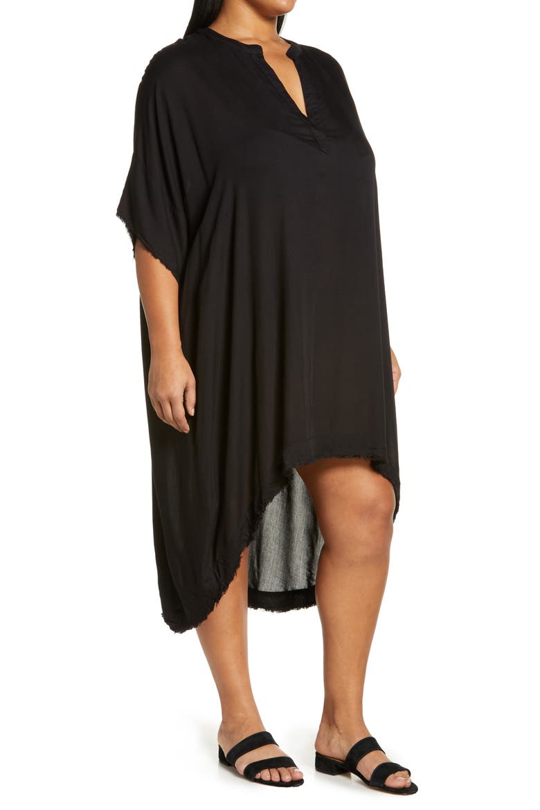 High-Low Cover-Up Dress, Alternate, color, BLACK