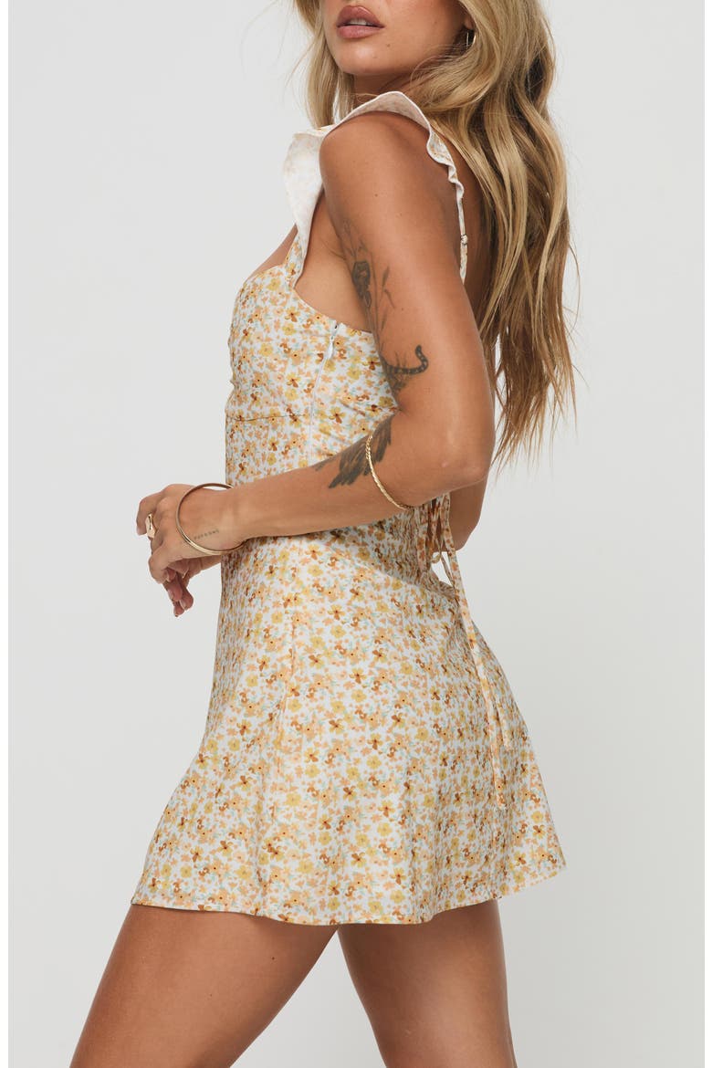 Landon Floral Print Minidress, Alternate, color, YELLOW