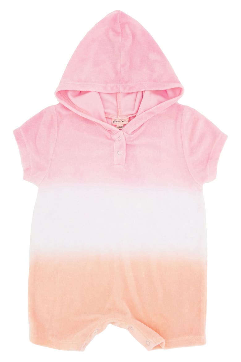 Finn Hooded Cotton Terry Cover-Up Romper, Main, color, POP PINK