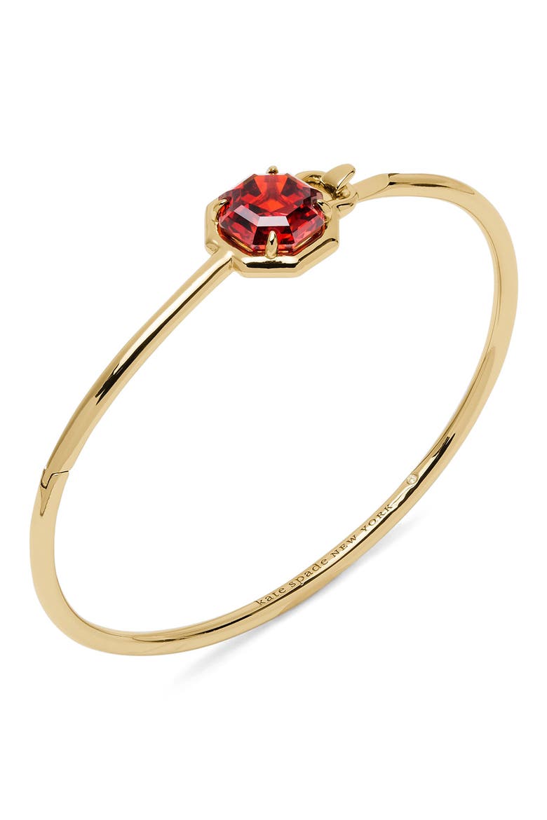 Opulence Octagon Stone Bangle, Alternate, color, RED