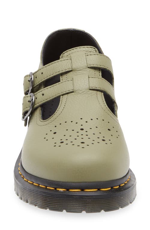 Dr. Martens' Dr. Martens Mary Jane Shoe In Olive Green Leather In Muted Olive