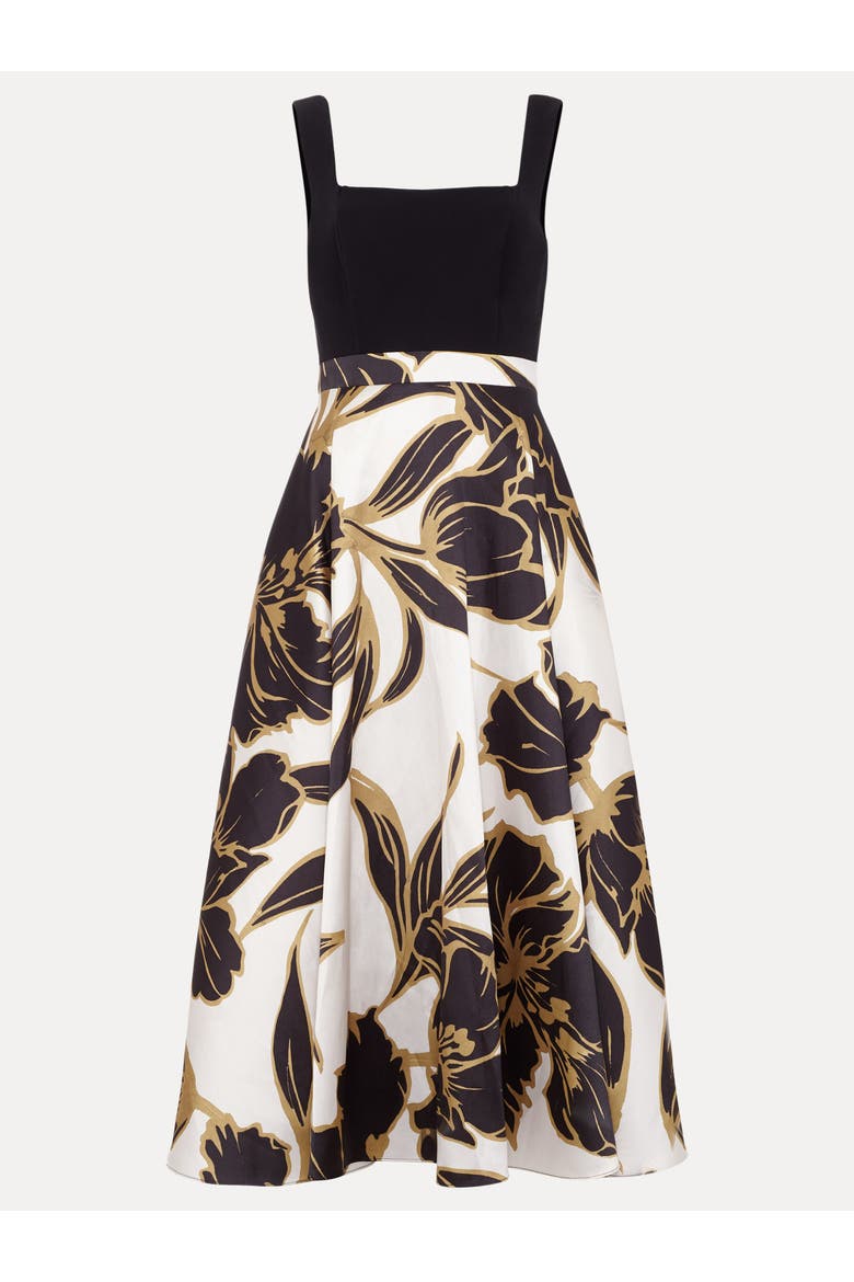 Delie Floral Fit Flare Midi Dress, Alternate, color, Multi