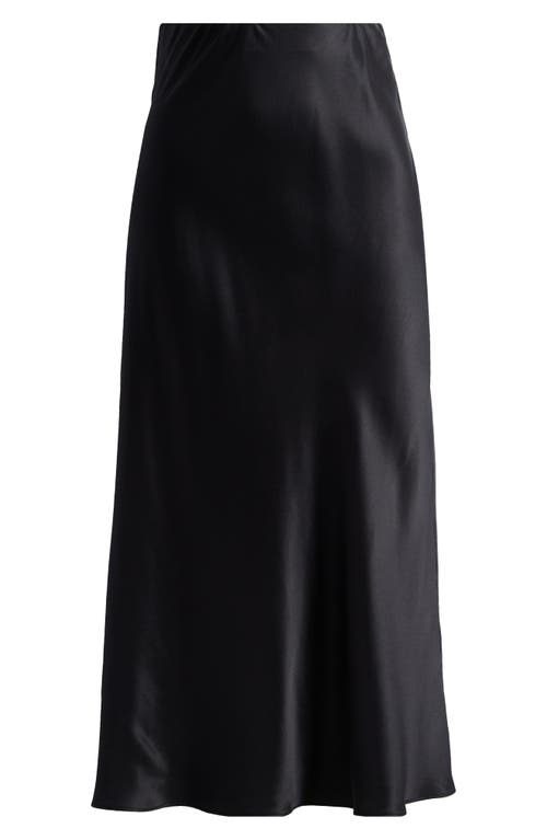 Reformation Marcia Layered Silk Maxi Skirt In Black