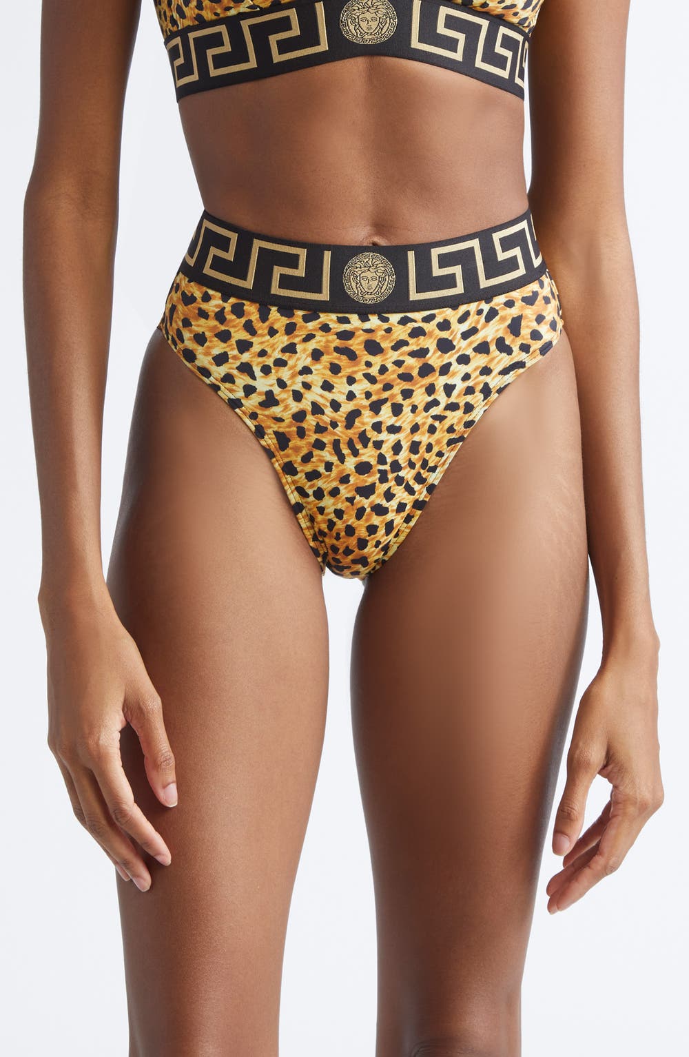 Cheetah Print High Waist Bikini Bottoms, color, NEUTRAL