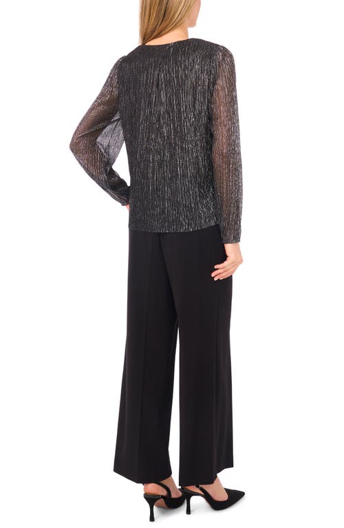 Halogenr Halogen(r) Metallic Plissé V-neck Top In Multi