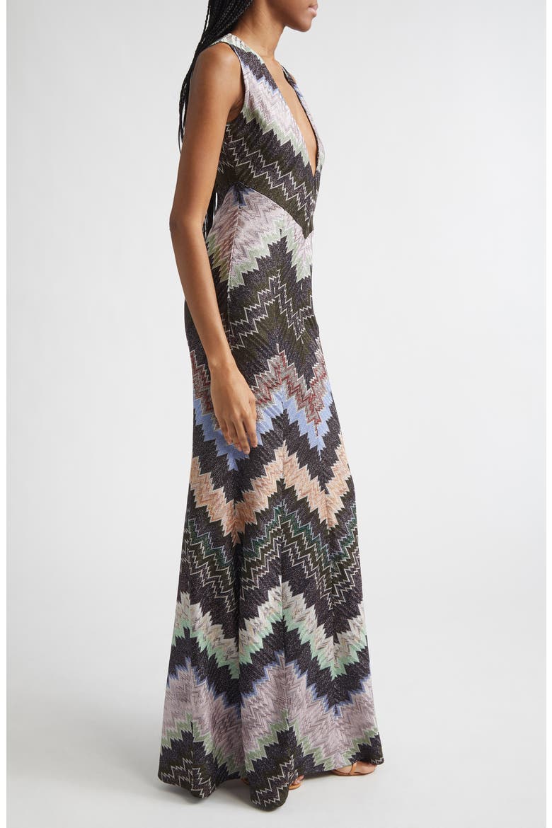 Metallic Zigzag Raschel Knit Dress, Alternate, color, MULTICOLOR W BLK BS