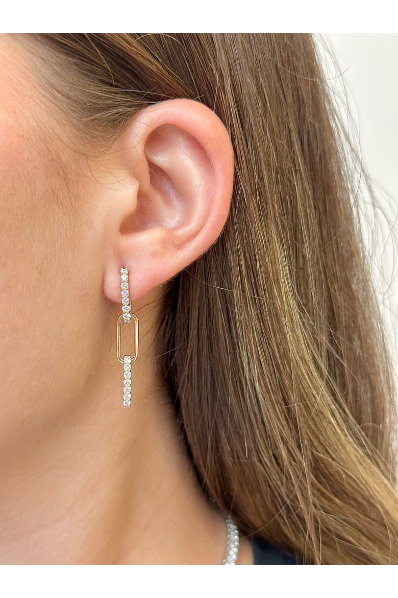 Paperclip Lab Diamond Drop Earrings in 14K Gold, Main, color, Yellow Gold