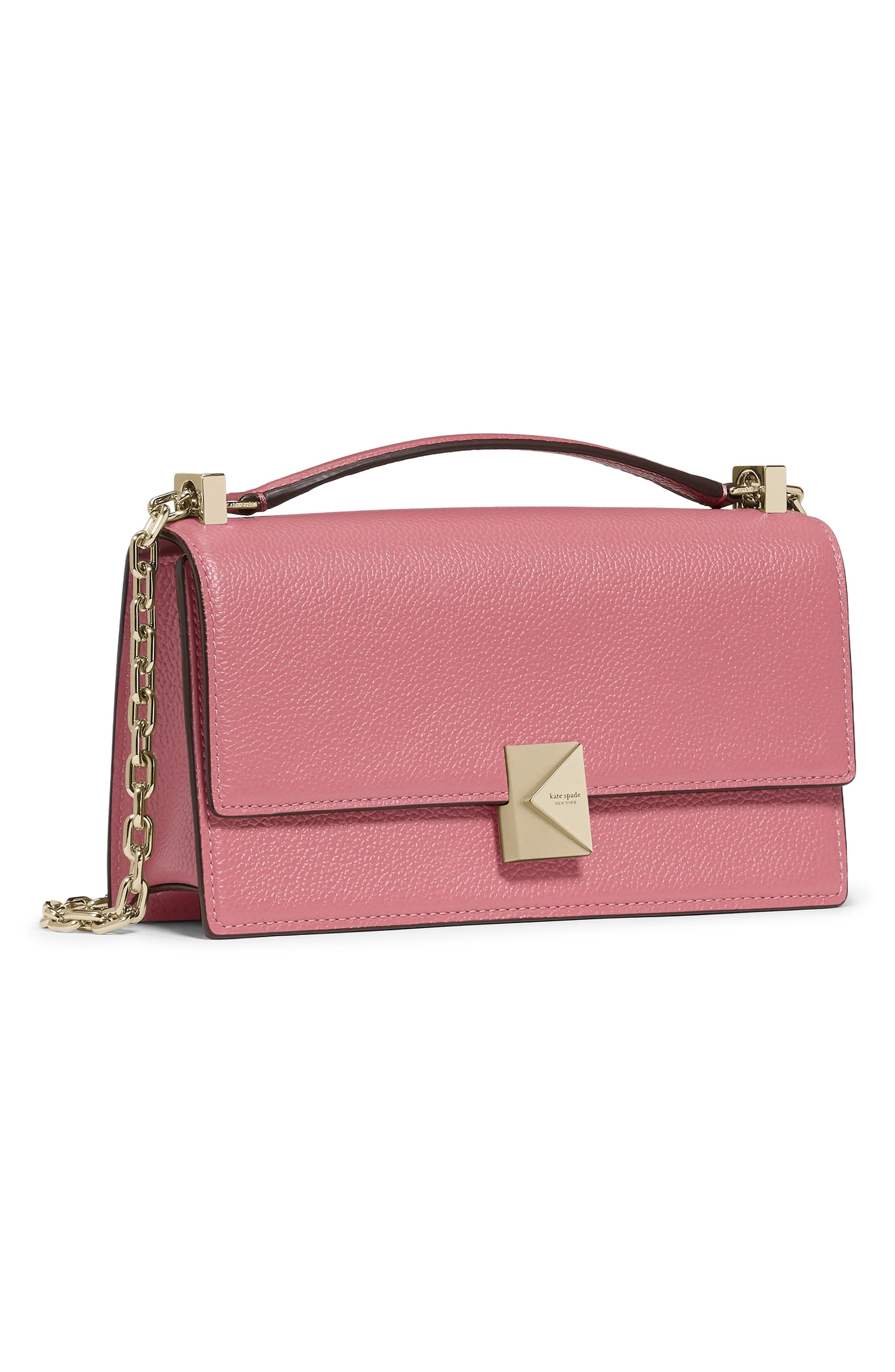 deco pebble leather convertible crossbody bag, Alternate, color, POMEGRANATE.