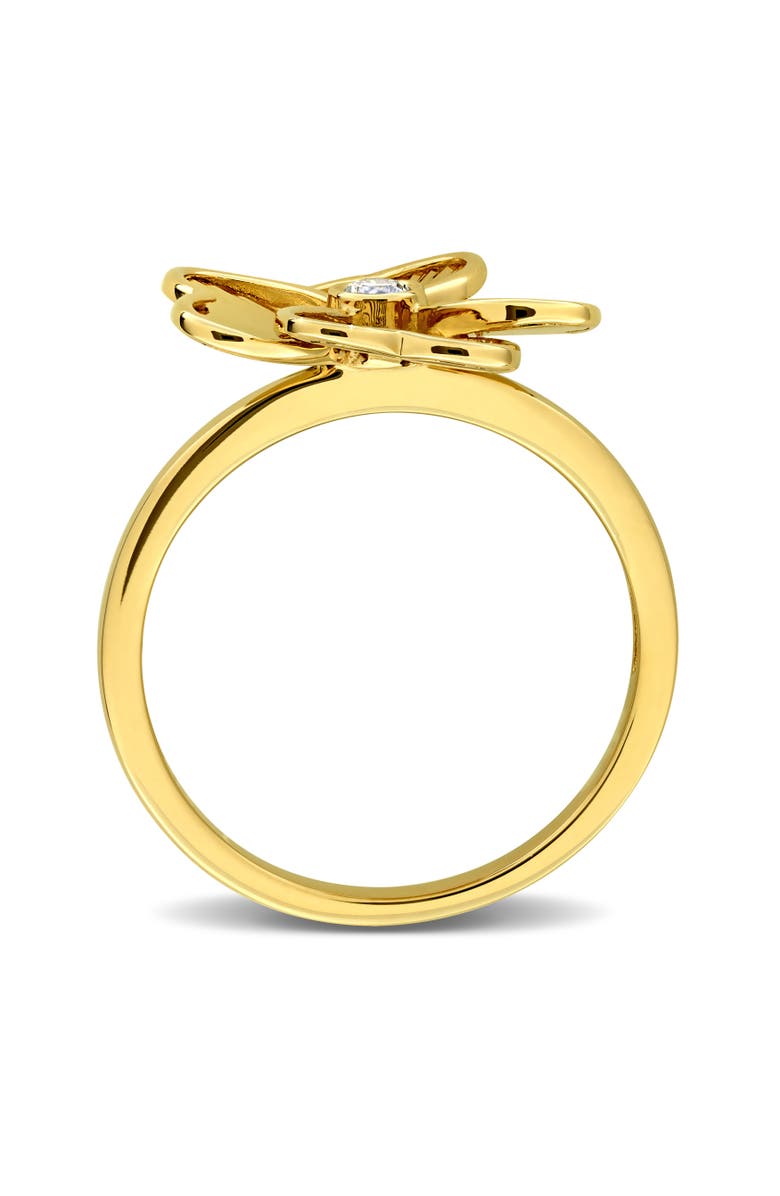 Julianna B. Diamond Accent Flower Ring 10k, Alternate, color, Yellow Gold