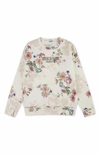 Kids' Floral Cotton Blend Fleece Sweatshirt