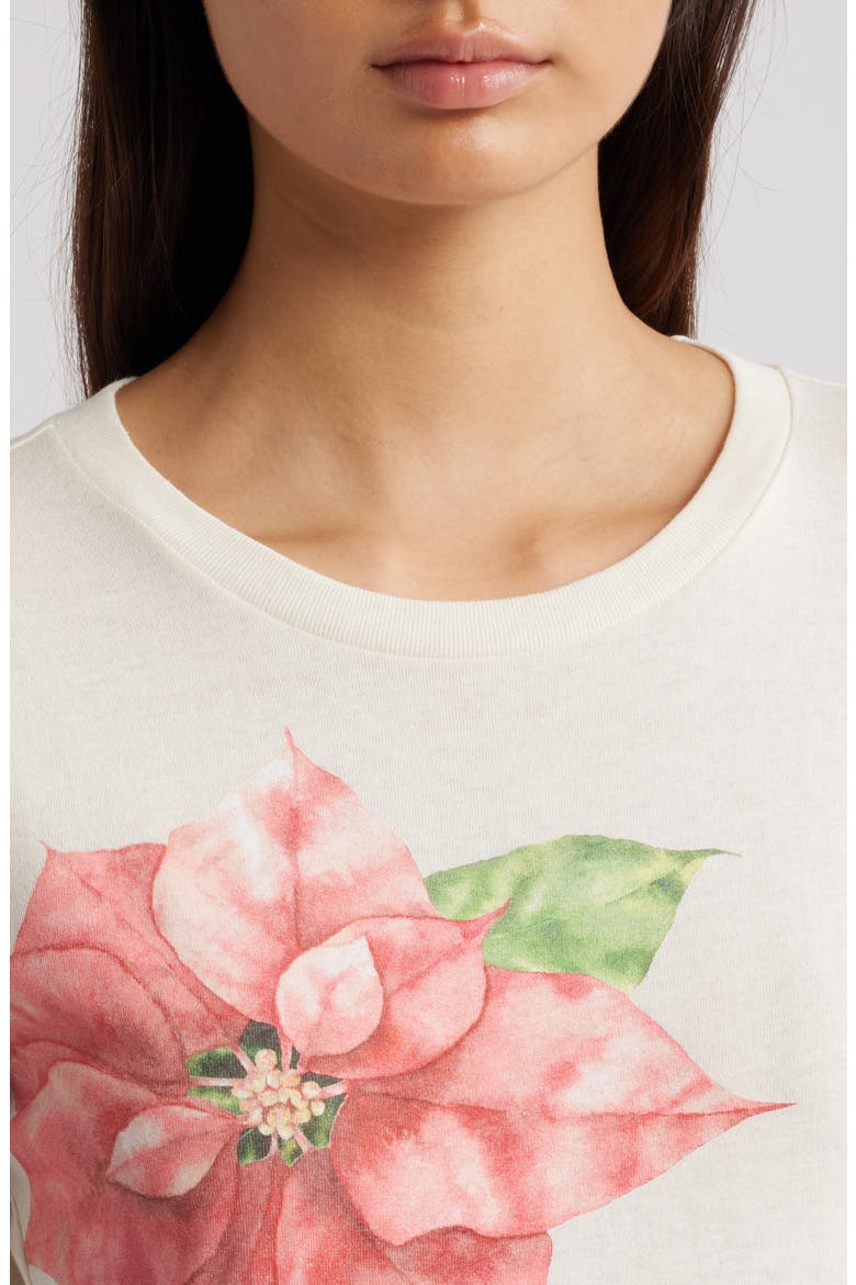 Poinsettia Long Sleeve Cotton Graphic T-Shirt, Alternate, color, MARSHMALLOW MINERAL WASH