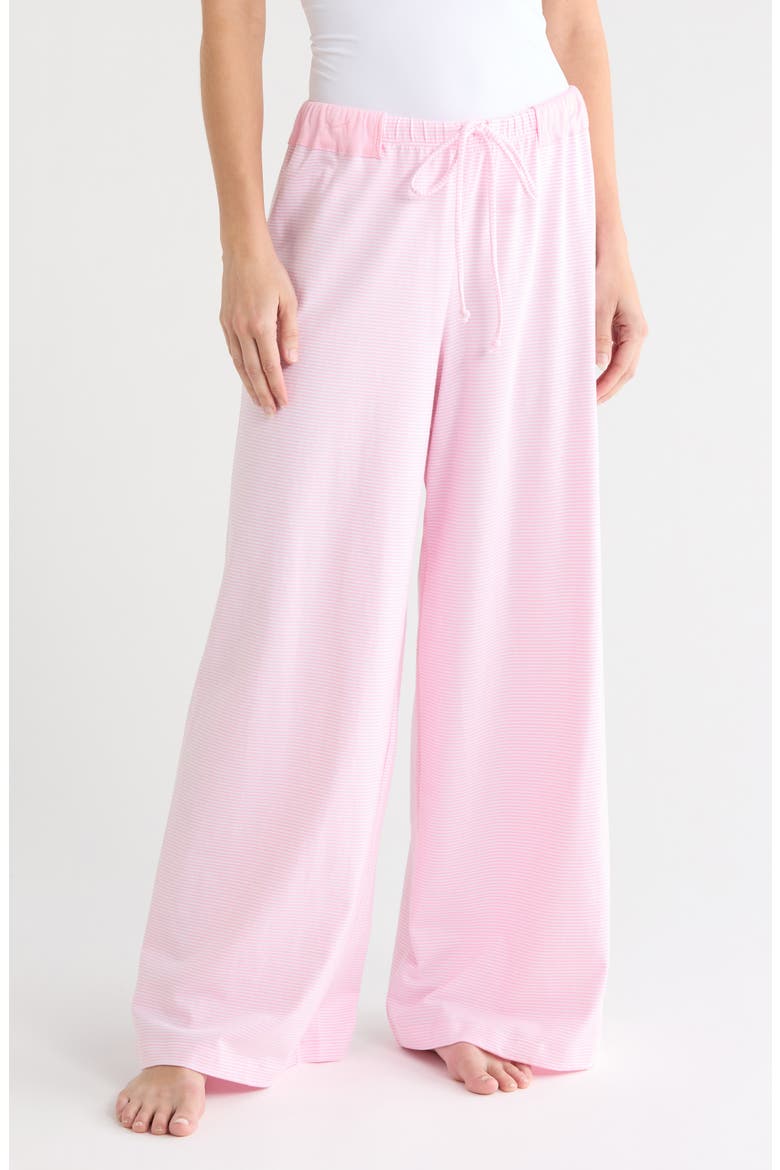 Out and About Stripe Knit Wide Leg Pants, Main, color, PINK