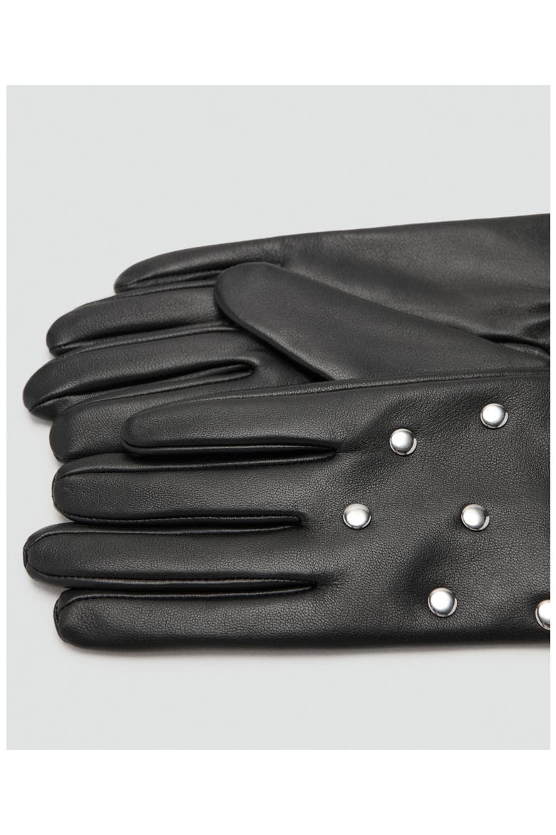 Studded Leather Gloves, Alternate, color, BLACK