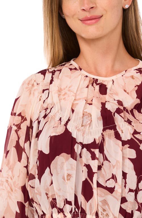 Parker Cierra Peplum Top In Burgundy