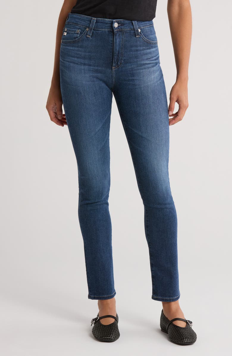 AG Mari High Waist Slim Straight Jeans, Main, color, 5 Years Oxnard