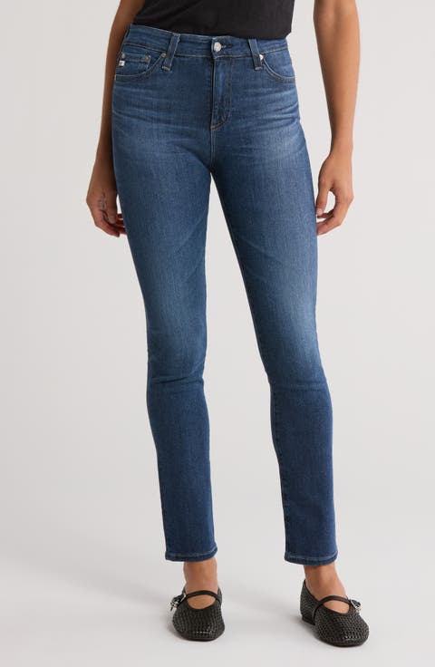 Mari High Waist Slim Straight Jeans