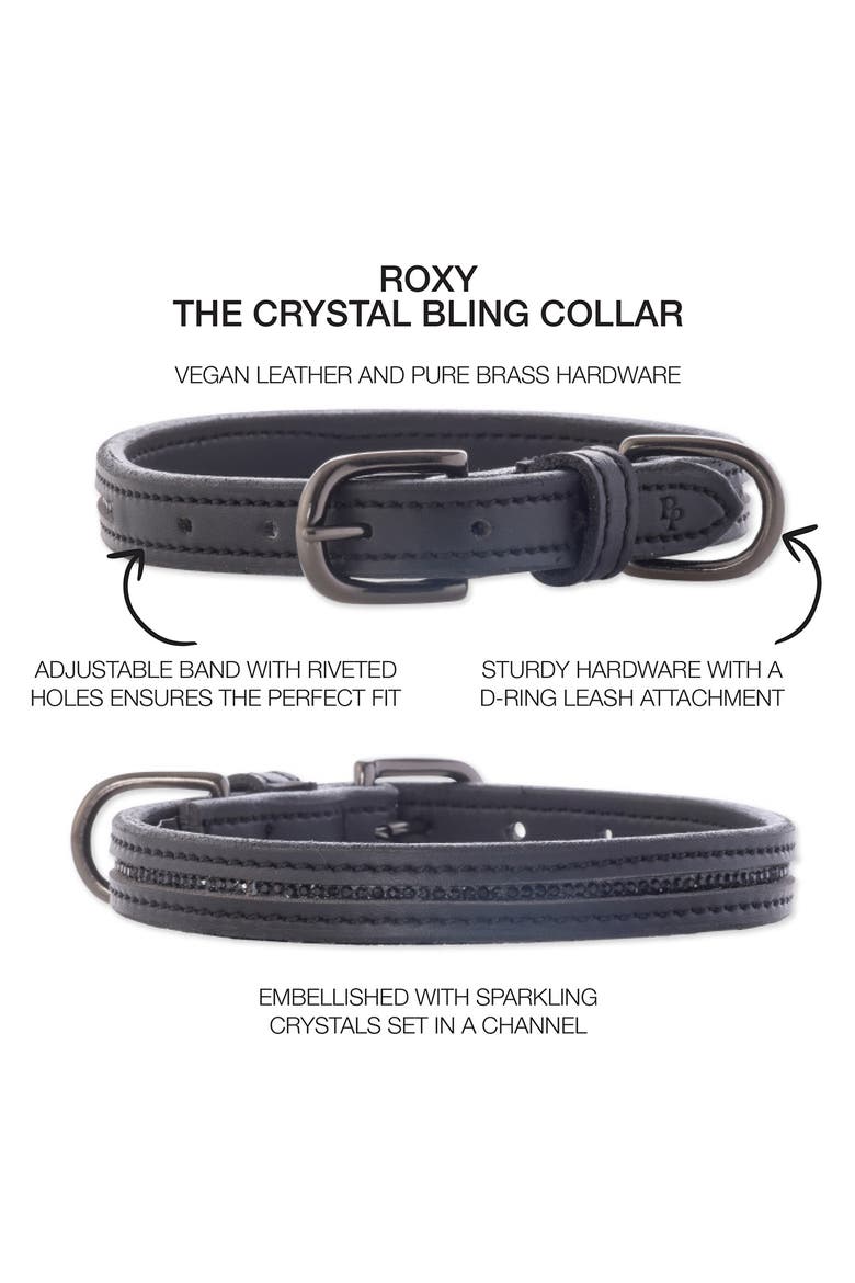 Roxy Crystal Bling Pet Collar, Alternate, color, BLACK