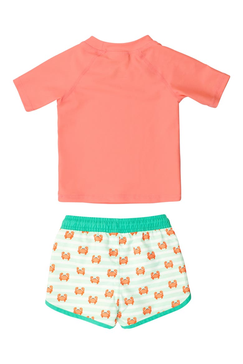 Short Sleeve Two-Piece Rashguard Swimsuit, Alternate, color, ORANGE