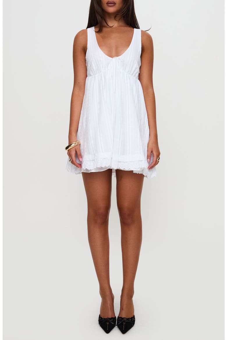 Nelty Cotton Mini Sundress, Main, color, WHITE