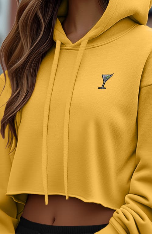 Dalix Martini Cropped Hoodie In Heather Mustard