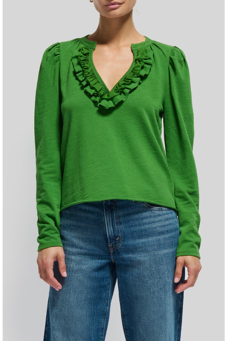 Valita Ruffle Top, Alternate, color, SALON GREEN