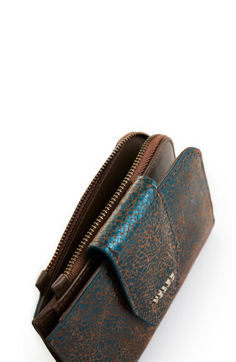 Velez Foil Leather Wallet, Alternate, color, Blue
