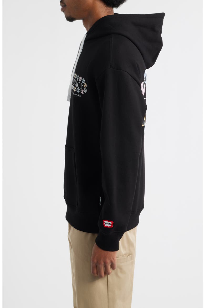Chain Logo Cotton French Terry Hoodie, Alternate, color, BLACK