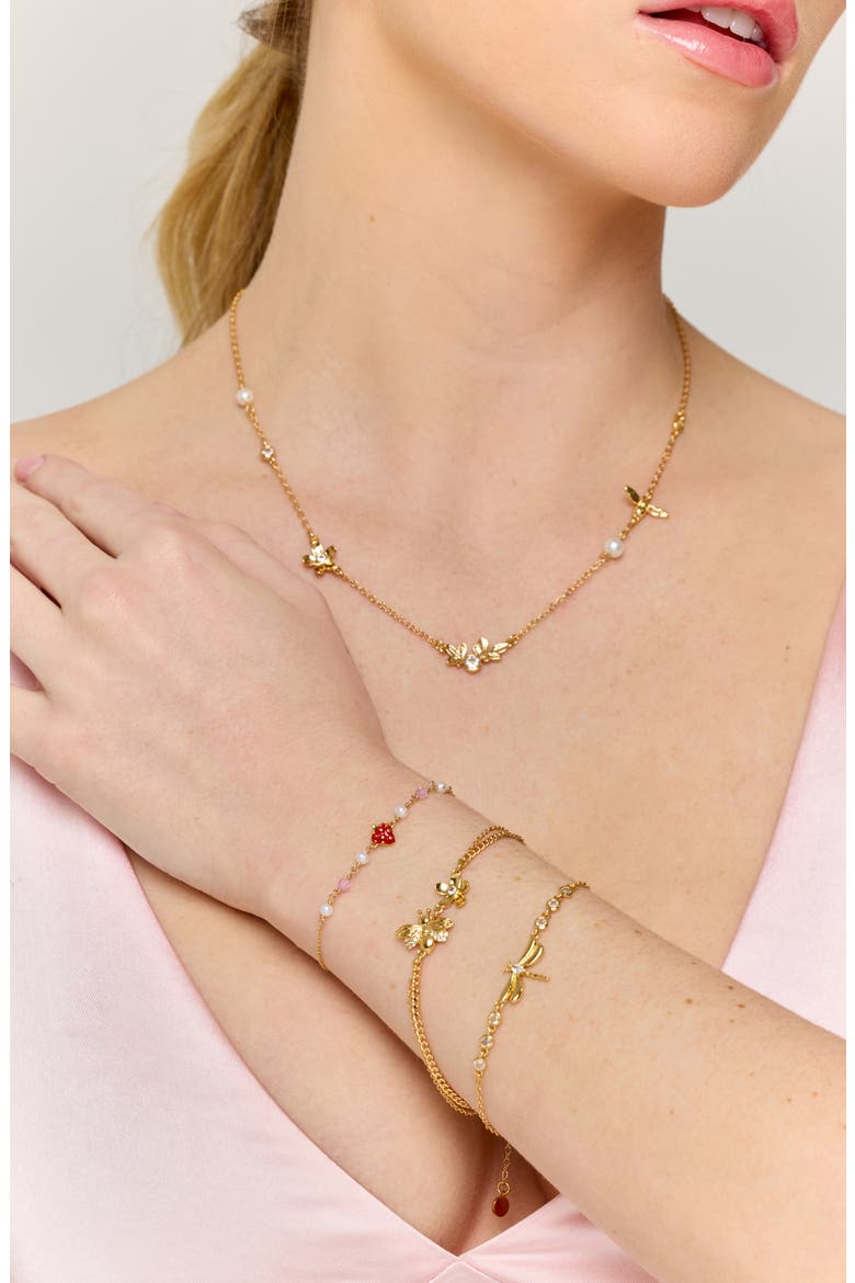 Dragonfly Kiss Bracelet, Alternate, color, GOLD